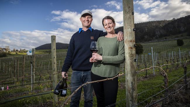 James and Vanessa Bresnehan restored the original plantings, and adding different clones of chardonnay plus pinot noir, pinot blanc and gamay to the mix. Picture: Luke Bowden