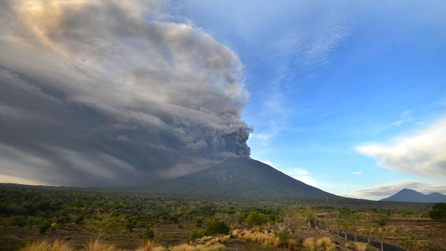 Mount Agung yesterday. Picture: AFP