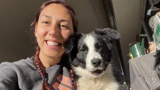 New dog owner Bella Rambaldini and her border collie Theo.