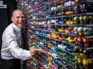 Drakes Supermarkets John-Paul Drake with his extensive toy car collection, pictured on March 31st, 2022, at one of his Adelaide offices.
Picture: Tom Huntley