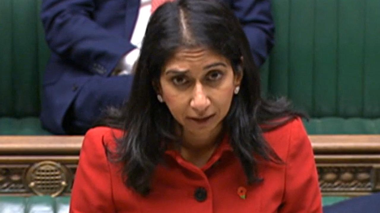 Former British Home Secretary Suella Braverman. Picture: PRU/AFP