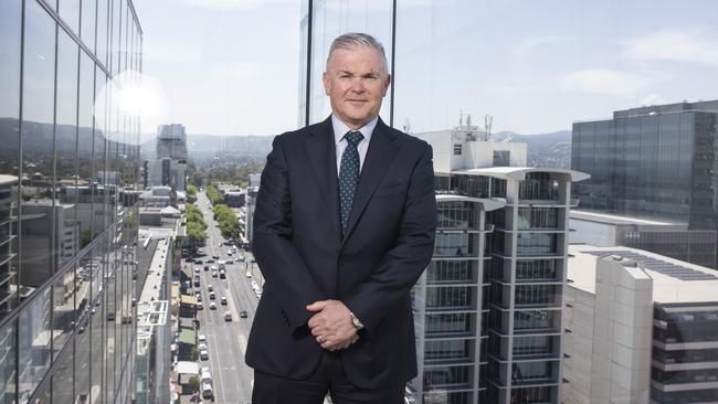 Santos managing director Kevin Gallagher at the company’s Adelaide headquarters. Picture Simon Cross