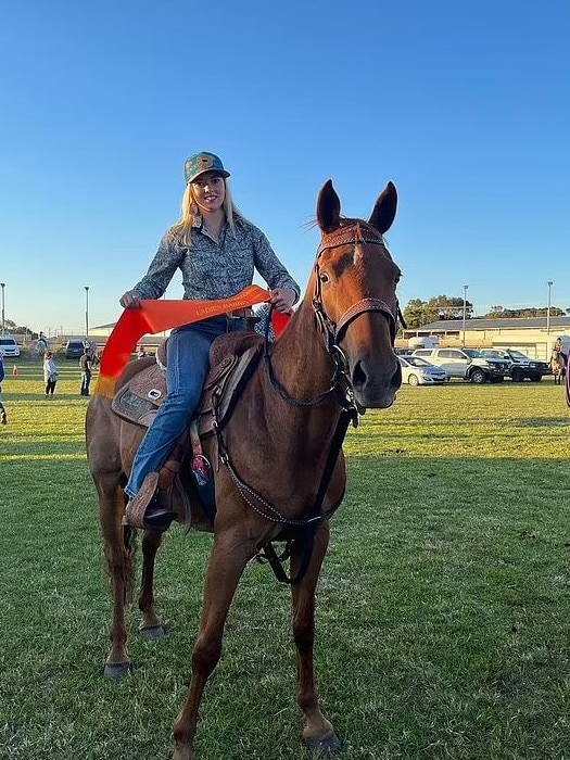 ‘I am a barrel racer and a track rider, I also train and break horses.’ Picture: TikTok