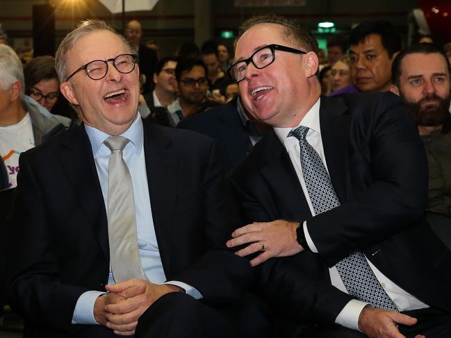 Prime Minister Anthony Albanese and former Qantas CEO Alan Joyce. Picture: NCA Newswire / Gaye Gerard