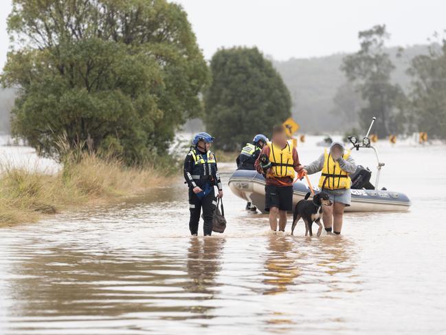 Stills of NSW Police flood rescue – Taree. Picture: NSW Police