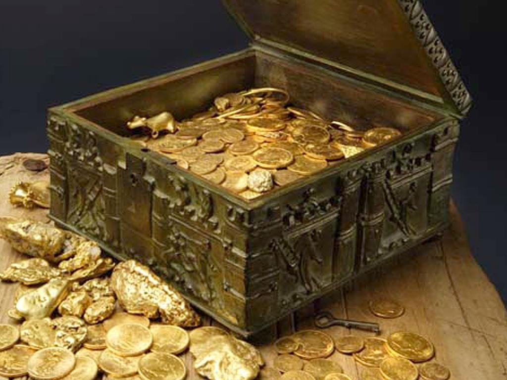 CORRECTS CREDIT TO ADDISON DOTY - This undated photo provided by Forrest Fenn shows a chest purported to contain gold dust, hundreds of rare gold coins, gold nuggets and other artifacts.  For more than a decade, the 82-year-old claims he has packed and repacked the treasure chest, before burying it in the mountains somewhere north of Santa Fe. (AP Photo/Addison Doty)