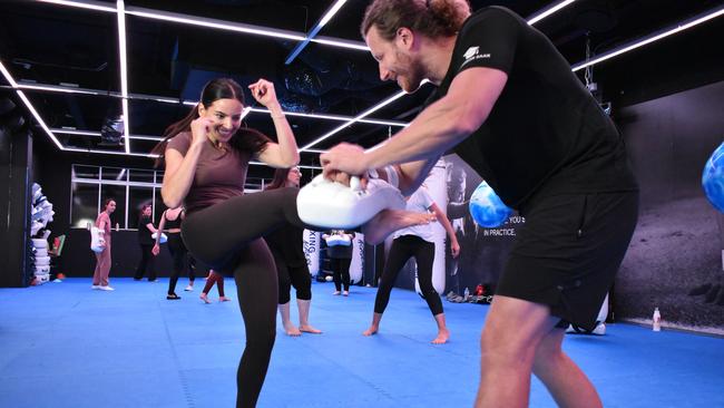 Rebecca Di Veroli at a women's Krav Maga self-defence class. The Bondi gym says it’s seen a "surge" of interest from the Jewish community amid increasing reports of anti-Semitism. Picture: Noah Yim / The Australian.