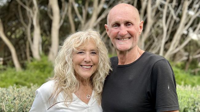 Geelong great Michael Turner and his wife, Karen, in 2023. Picture: Supplied