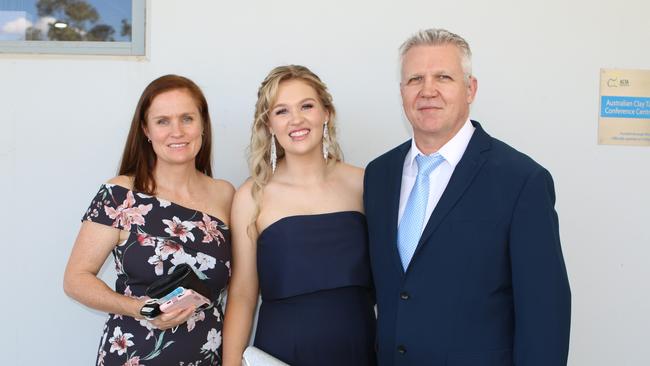 Year 12 graduate Ciara with her parents Susan and Gerard, at the night of nights.