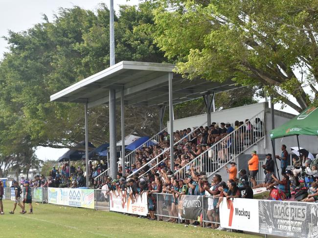 A big crowd packed out to see the under-17 grand final between GH United and Railways at the Mackay Indigenous Rugby League Carnival. Picture: Mitch Bourke.