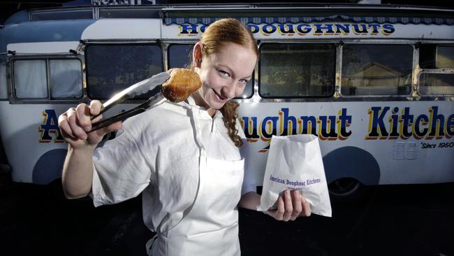 Lisa Christie outside The American Doughnut Kitchen at the Queen Victoria Market.