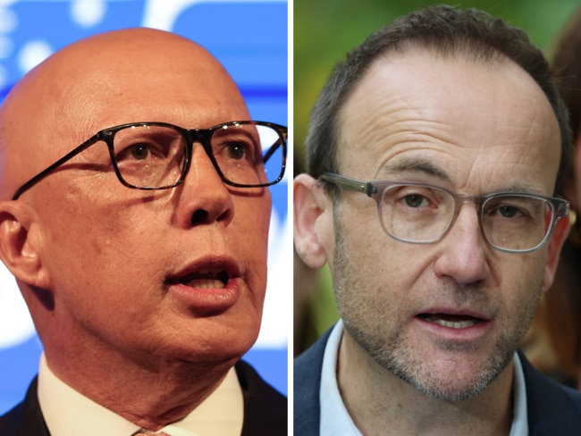 Peter Dutton has been trolled after taking a swipe at Adam Bandt. Picture: NewsWirew