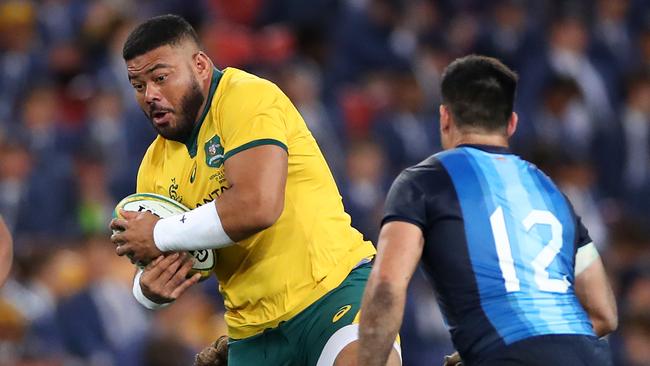 Tolu Latu will start against the All Blacks in Perth on Saturday night. Picture: Getty Images