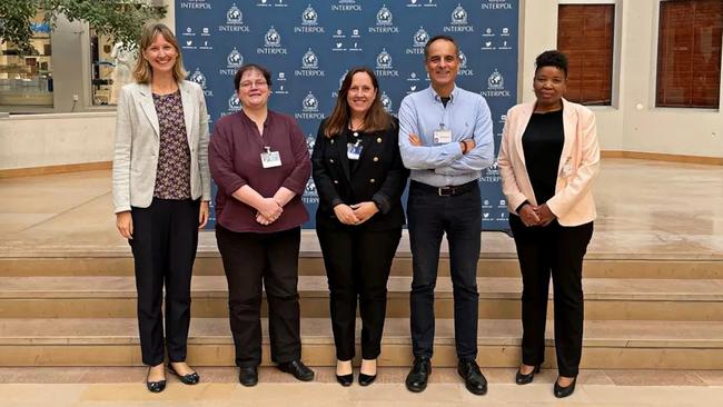 Professor Linzi Wilson-Wilde, centre, next to Professor Niamh Nic Daeid, at a meeting of International Forensic Strategic Alliance members in France in 2022.