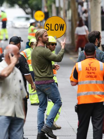 Chris Hemsworth in Brisbane shooting Thor Ragnarok: Picture: Steve Pohlner