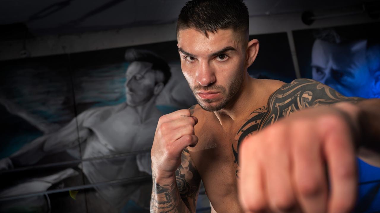 Michael Zerafa training ahead of his fight with Tim Tsuzu. Picture: Tony Gough