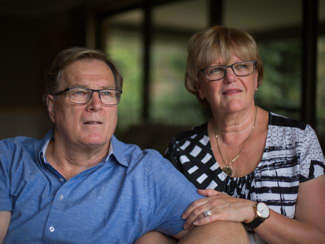 Merilyn Simms pictured with her husband Greg, who is Lyn’s brother.