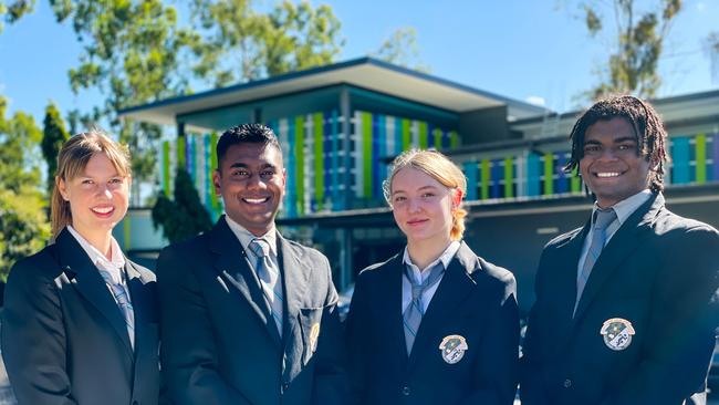 Albany Creek State High School leaders vice-captain Aemilia Halas, captain Krishan Goundar, captain Georgia Browne, and vice-captain Moseley Jansen. Photo – contributed.