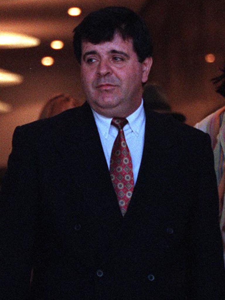 Club owner Kostas "Con" Kontorinakis leaves the NSW Police Integrity Commission (PIC) in Sydney, in 1999, after denying conversations on tapes claiming he bribed police. Picture: Milan Scepanovic.