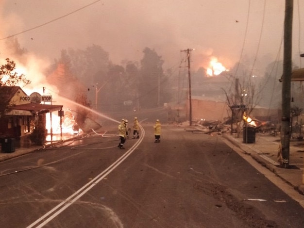 Main Street ablaze on New Year’s Eve. Picture: Neil Crawley