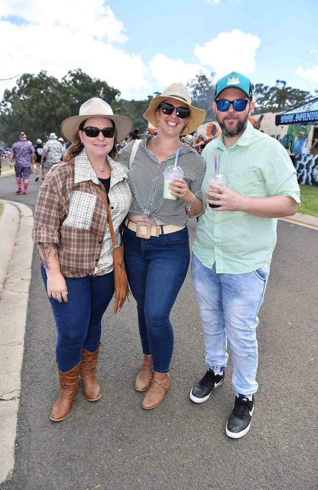 Gen Fairbanks, Michelle Leaman and Daniel Pinnell at Meatstock, Toowoomba Showgrounds. Picture: Patrick Woods.