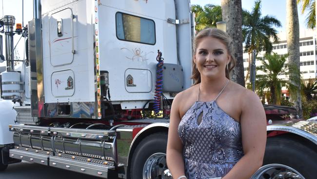 Rachel Trusz made a dramatic entrance to the Sarina State High School formal at the MECC, Mackay, on Thursday November 19. Picture: Zizi Averill