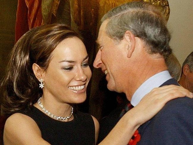 The Prince of Wales is greeted by goddaughter Tara Palmer Tomkinson in 2003. Picture: Supplied