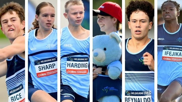 Some of the young athletes from the NSW team at the Little Athletics Australian championships.