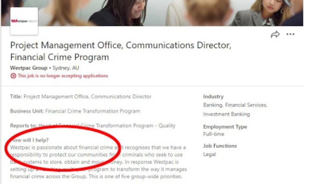 Westpac will likely be hoping this ad on LinkedIn flies under the radar.