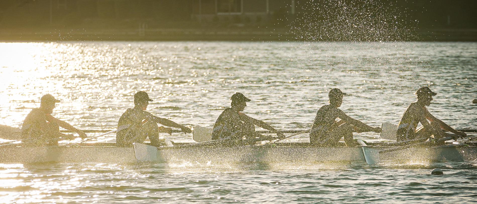 A shorter version of the Head Of The River regatta at West Lakes went ahead on Monday. Picture: AAP / Mike Burton