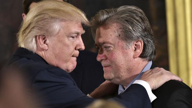 Donald Trump and Steve Bannon. Picture: AFP