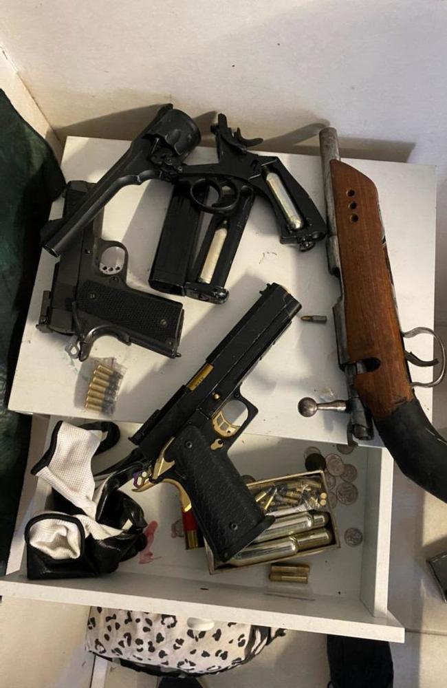 Police raided several homes across southeast Queensland in 2021 and found a variety of guns.