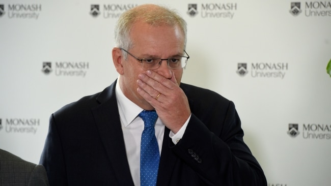 Prime Minister Scott Morrison has admitted he was “very disappointed and shocked” to hear of two complaints made against Brian Houston. Picture: NCA NewsWire / Andrew Henshaw