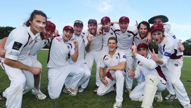 Burleigh celebrate last season’s Kookaburra Cup triumph. Picture: Glenn Hampson