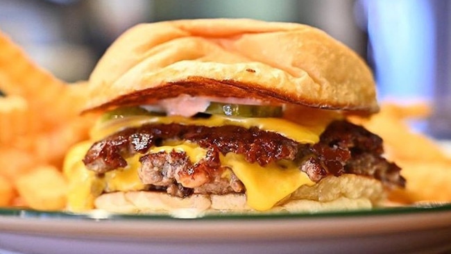 A double burger from Bush restaurant in Sydney's Redfern. Picture: Instagram