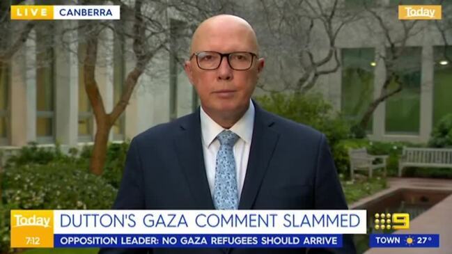 Dutton grilled over Gaza call