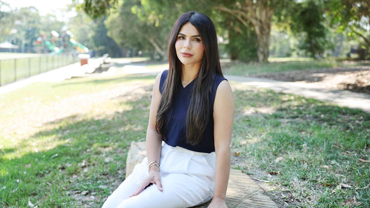 Kayla Itaoui was diagnosed with post-partum psychosis, a rare post-partum mood disorder. Picture: Rohan Kelly