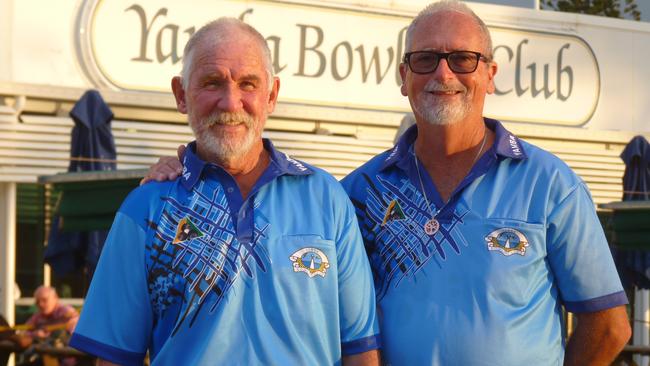 2020 Yamba Major Pairs champions Steve 'Scruffy' Jackson and Peter Forrester