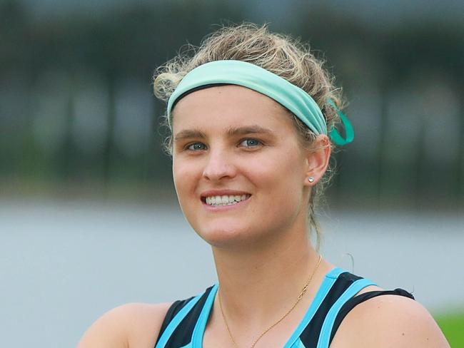 MANLY DAYILY/AAP. Kayaker Ella Beere poses for photographs at the International Regatta Centre in Penrith on Thursday 13 February, 2020. Australian Kayakers Lachie Tame....Olympian, Riley Fitzsimmons, Kailey Harlen and Ella Beere. (AAP IMAGE / Angelo Velardo)