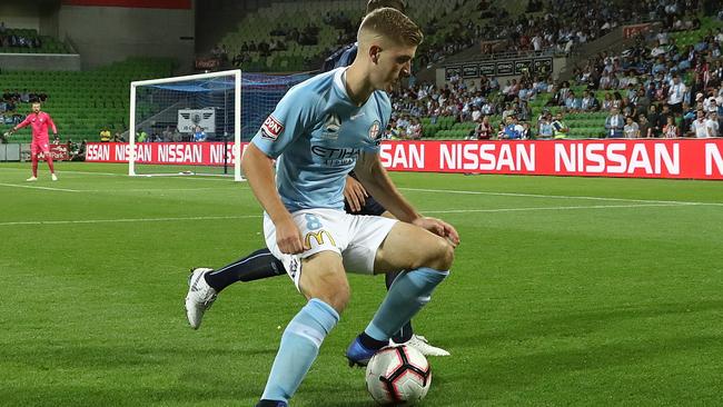 Melbourne City and Olyroos midfielder Riley McGree is happy to put country before club. Picture: Getty Images  