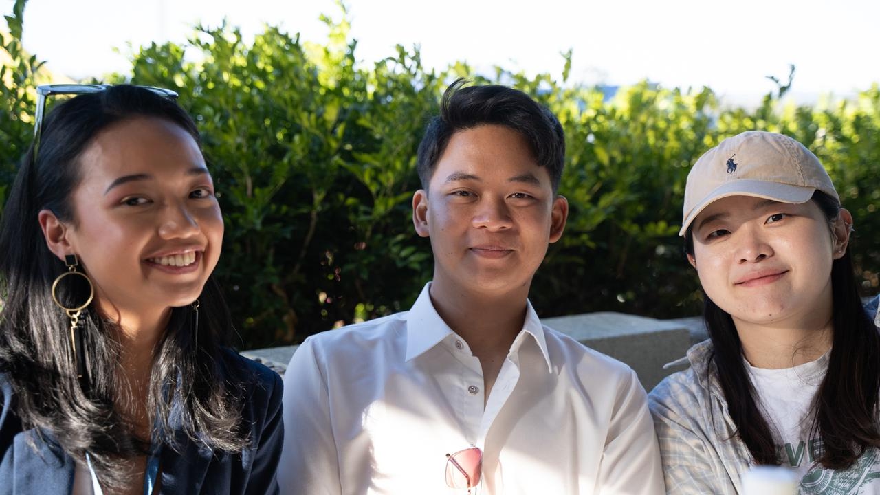 Hyeju, Joseph and Martha at the Gympie Muster Races. Saturday, August 19,. 2023. Picture: Christine Schindler