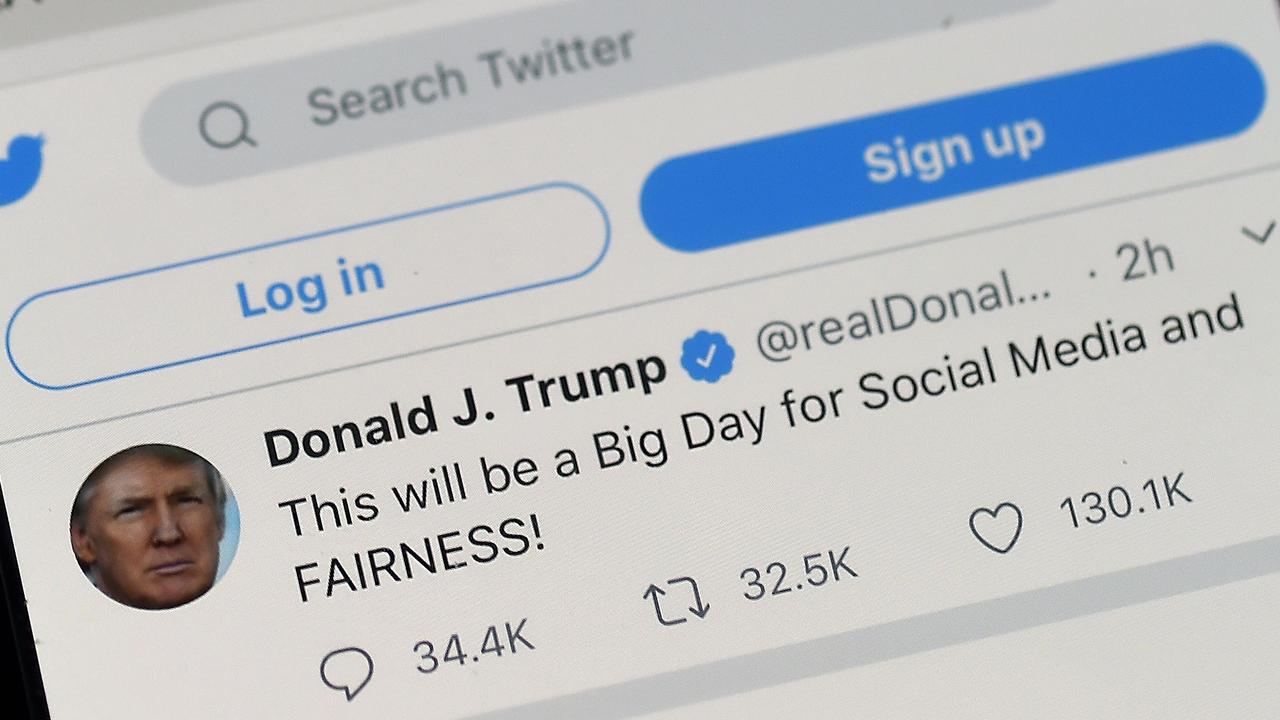 A tweet sent by US President Donald Trump shortly before he announced the executive order. Picture: Olivier Douliery/AFP