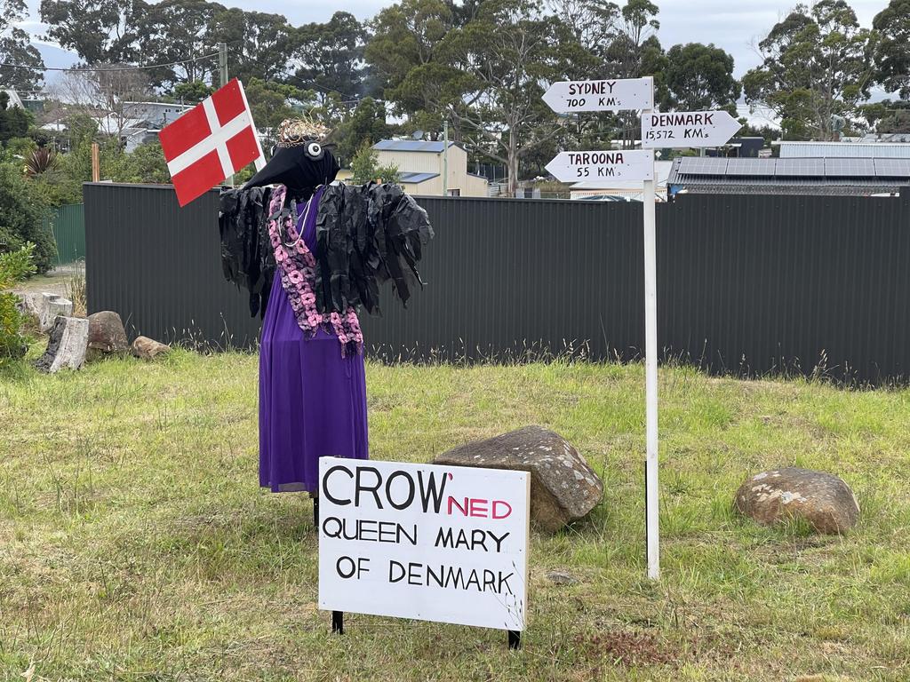 The Queen Mary scarecrow at Verona Sands for the Middle on the Green scarecrow competition.