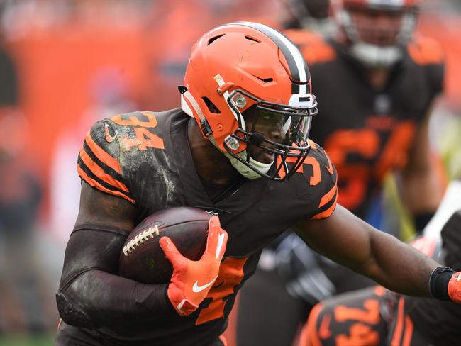 Carlos Hyde couldn’t produce diddly poo on the ground last week. Picture: Getty Images