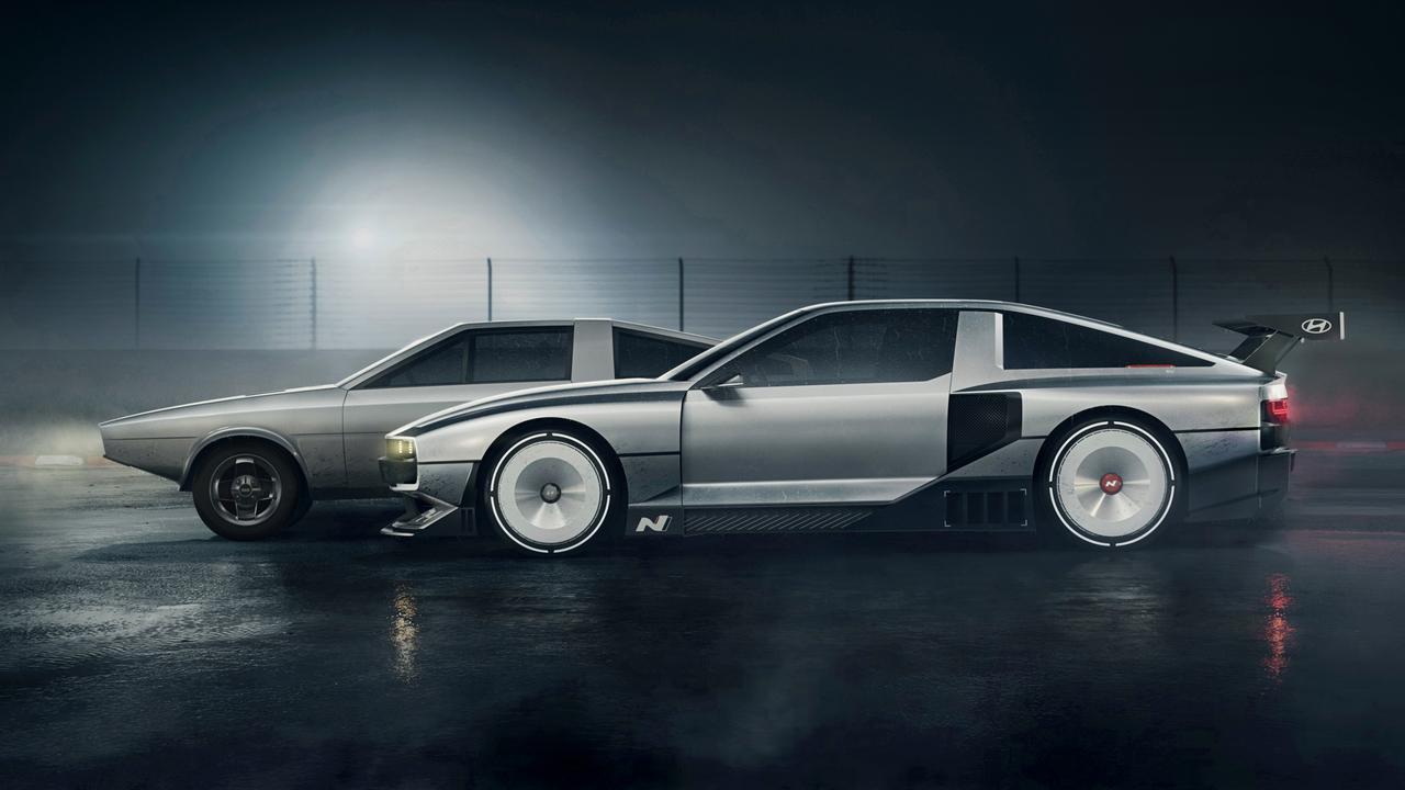 Hyundai’s N Vision 74 concept car has close ties to the Pony concept of 1974.