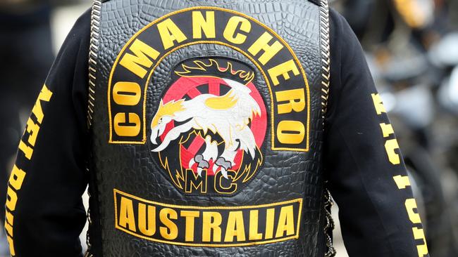 Finks and Comanchero bikie groups were targeted in a series of raids. Picture: David Crosling