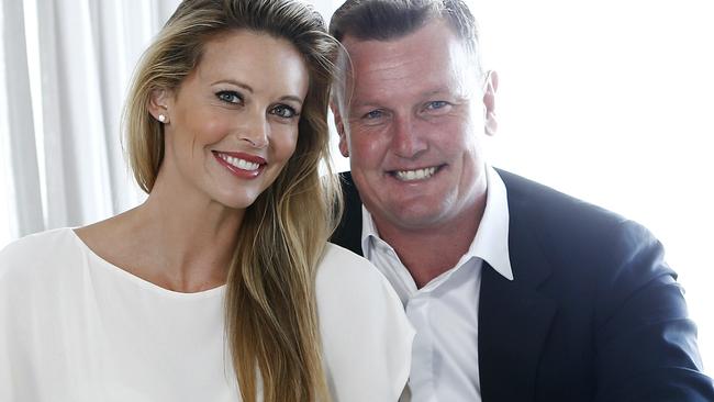 ‘Belly and Kelly’ ... Anthony Bell and wife Kelly Landry at home in Sydney. Picture: Tim Hunter.