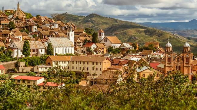 The old town of Fianarantsoa, Madagascar.