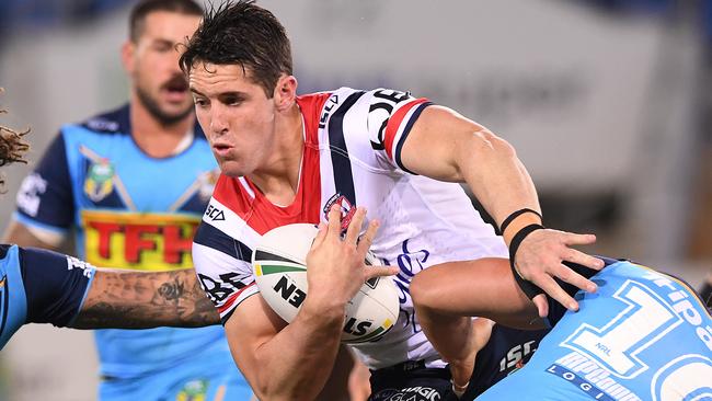 Nat Butcher of the Roosters during the Round 18 NRL match between the Gold Coast Titans and the Sydney Roosters at Cbus Super Stadium on the Gold Coast, Sunday, July 15, 2018. (AAP Image/Dave Hunt) NO ARCHIVING, EDITORIAL USE ONLY