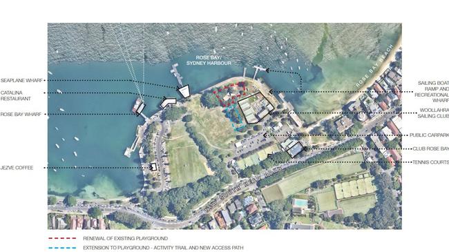 The Lyne Park playground renewal will add new facilities to the existing park next to the sailing club. Picture: Woollahra Council